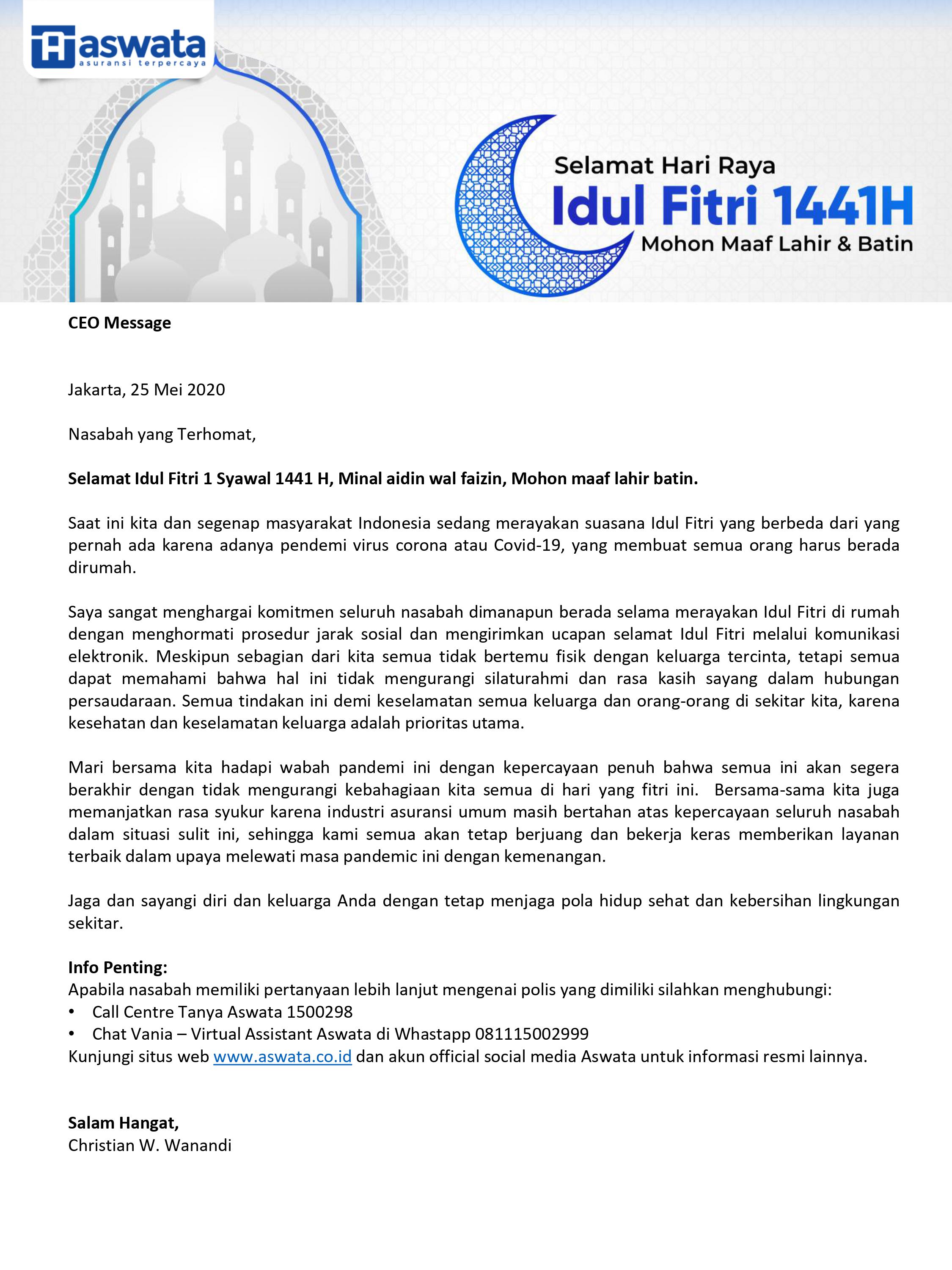 CEO Message IdulFitri Eksternal